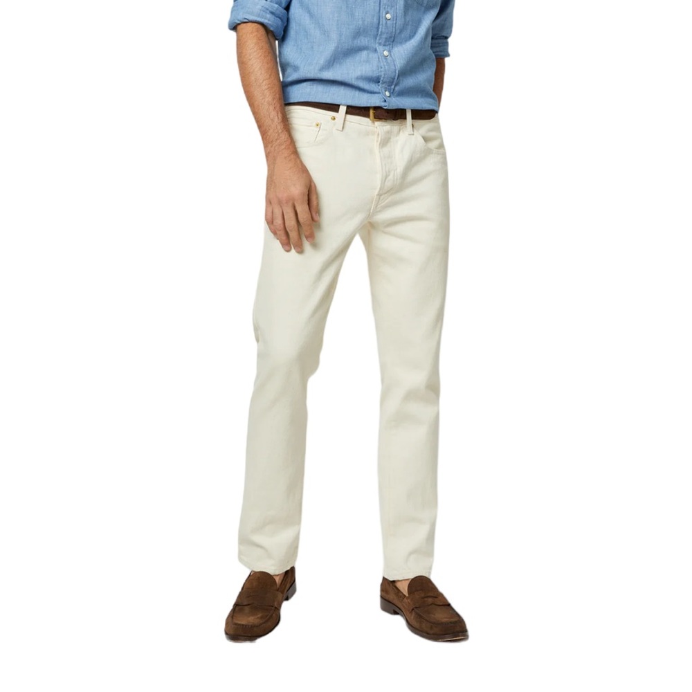 Sid Mashburn Off-White Slim Straight Jeans